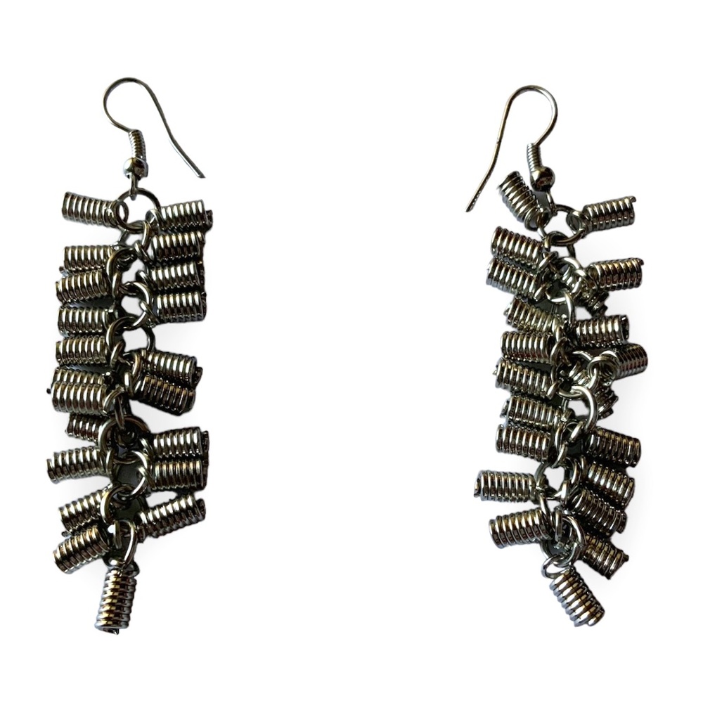 Long dangle cluster wire earrings